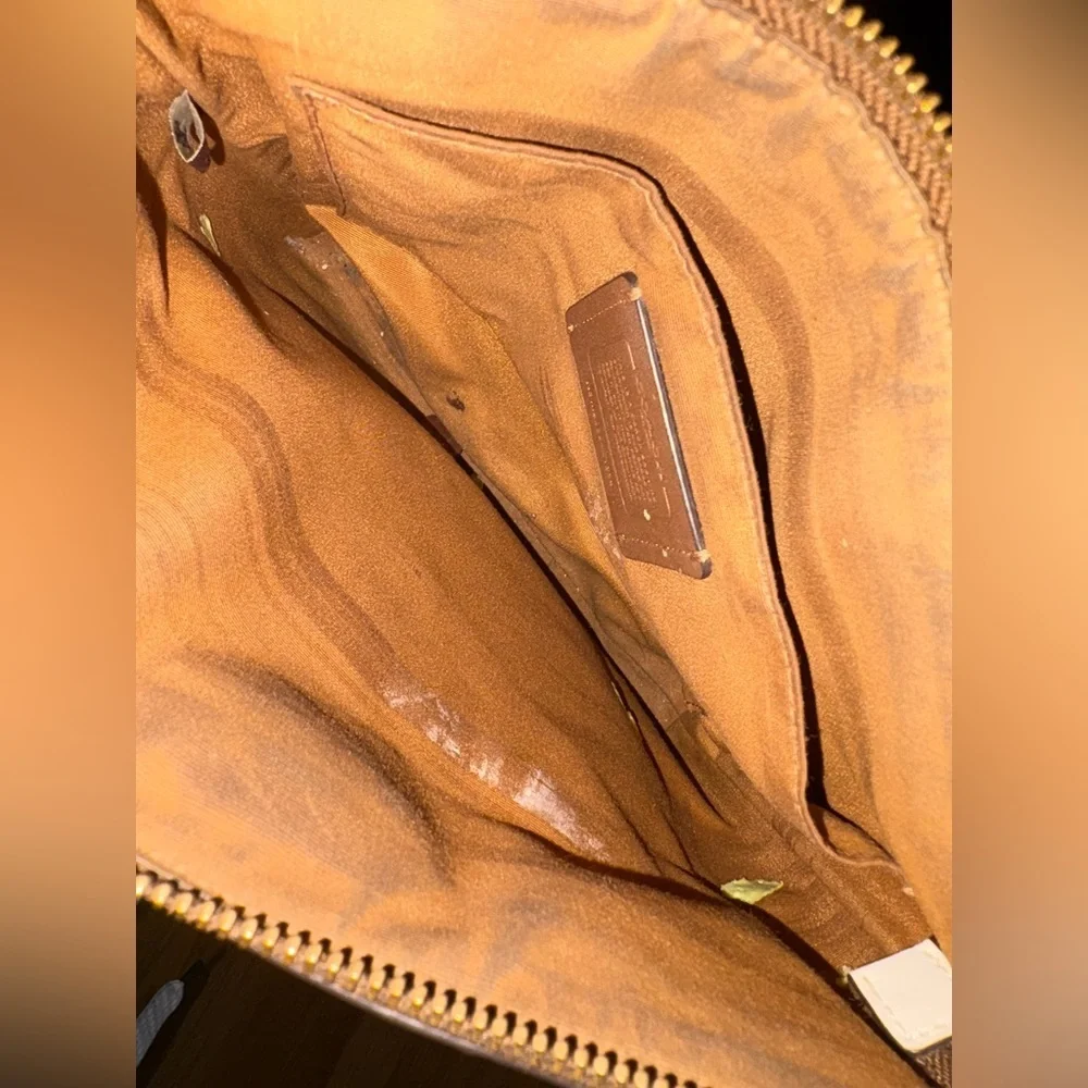 Coach Tan and Brown Signature Bag